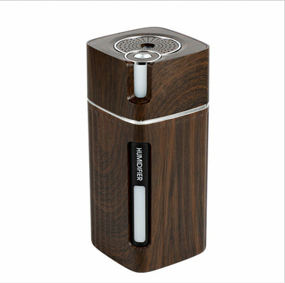 Mini Air Humidifier – Ultrasonic Mist Maker with LED Night Light & Wood Grain Design