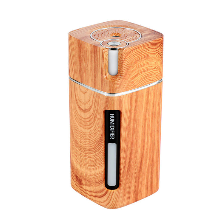 Mini Air Humidifier – Ultrasonic Mist Maker with LED Night Light & Wood Grain Design