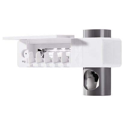 UV Toothbrush Sterilizer & Holder – Automatic Wall-Mounted Toothbrush Organizer with Toothpaste Dispenser