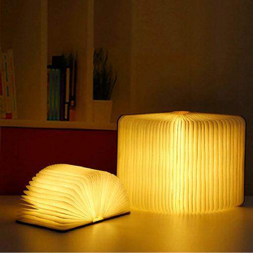 Foldable LED Book Light – USB Rechargeable Decorative Night Lamp for Home & Office