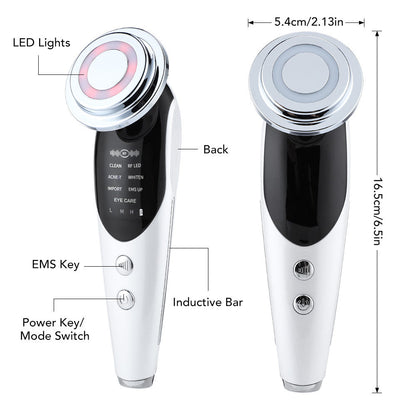 Facial Massager 7 Function – Microcurrent Skin Care Device with LED Light Therapy