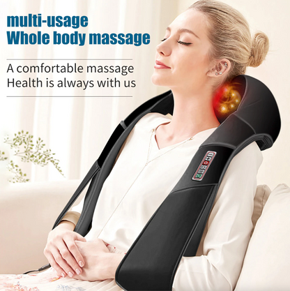 Deep Tissue Massage Pillow for Neck & Back– 8‑Node Shiatsu with Heat