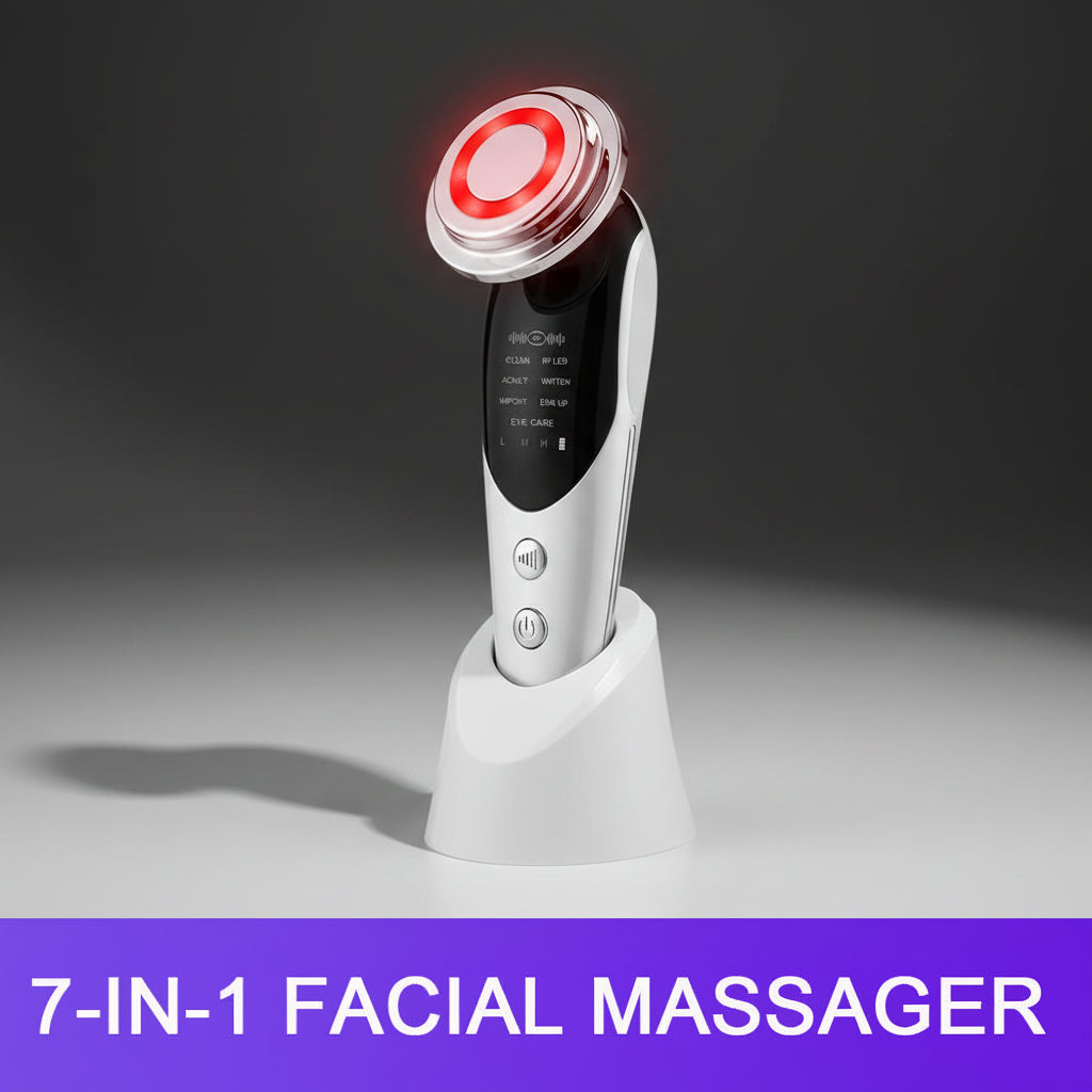 Facial Massager 7 Function – Microcurrent Skin Care Device with LED Light Therapy