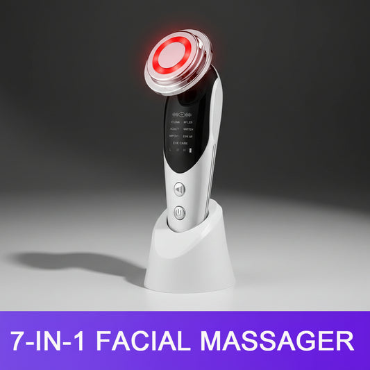 Facial Massager 7 Function – Microcurrent Skin Care Device with LED Light Therapy