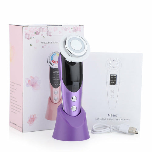 Facial Massager 7 Function – Microcurrent Skin Care Device with LED Light Therapy