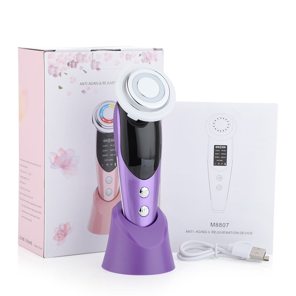 Facial Massager 7 Function – Microcurrent Skin Care Device with LED Light Therapy
