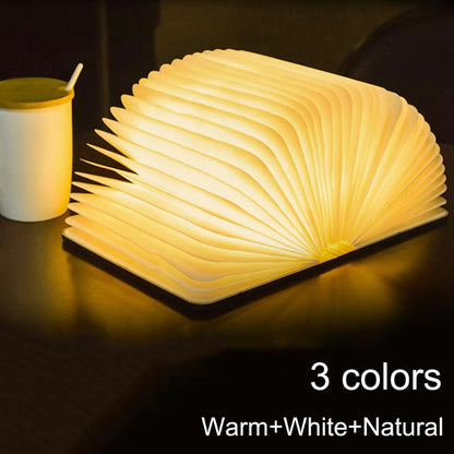 Foldable LED Book Light – USB Rechargeable Decorative Night Lamp for Home & Office