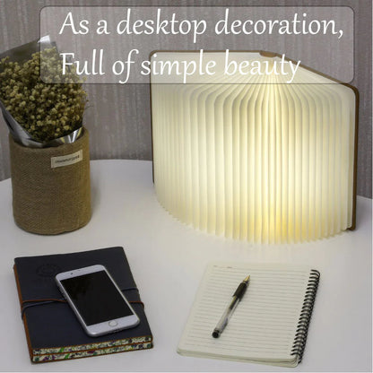 Foldable LED Book Light – USB Rechargeable Decorative Night Lamp for Home & Office