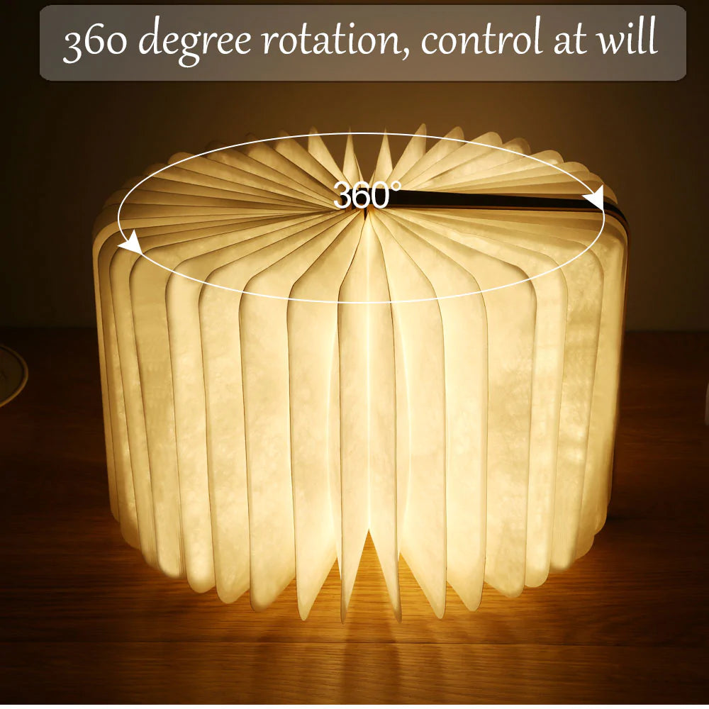 Foldable LED Book Light – USB Rechargeable Decorative Night Lamp for Home & Office