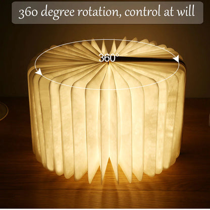 Foldable LED Book Light – USB Rechargeable Decorative Night Lamp for Home & Office
