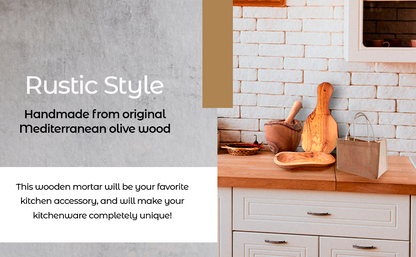 Handcrafted Olive Wood Mortar & Pestle – Rustic Herb and Spice Grinding Set