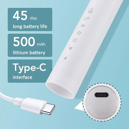 Sonic Electric Toothbrush – USB Rechargeable Waterproof Toothbrush with 6 Cleaning Modes