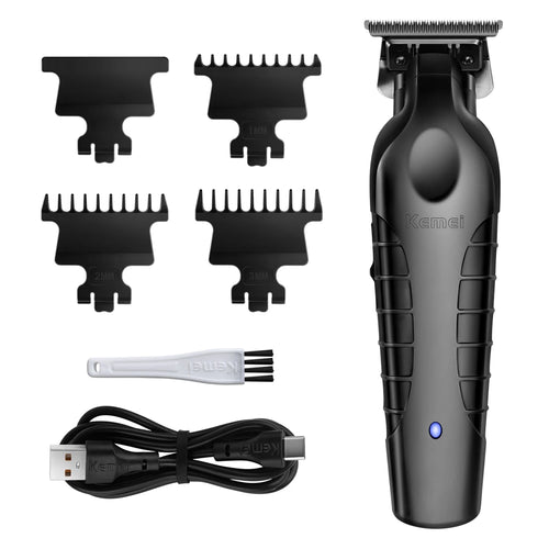 Kemei Professional Cordless Beard & Hair Trimmer – Rechargeable Precision Grooming Clipper for Men