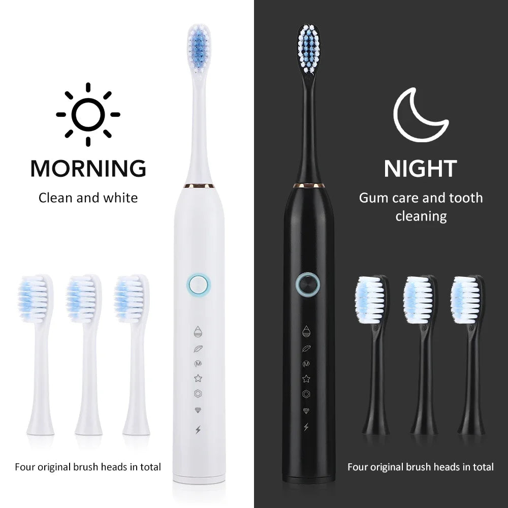 Sonic Electric Toothbrush – USB Rechargeable Waterproof Toothbrush with 6 Cleaning Modes