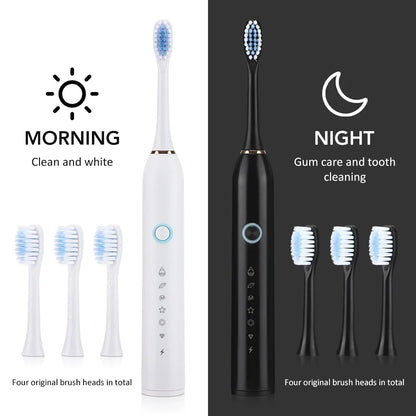 Sonic Electric Toothbrush – USB Rechargeable Waterproof Toothbrush with 6 Cleaning Modes