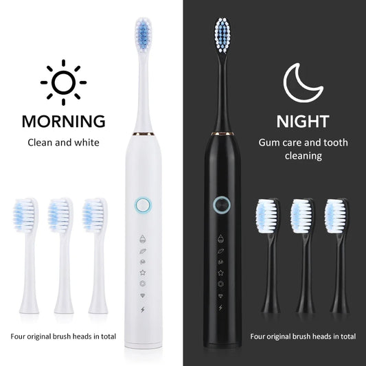 Sonic Electric Toothbrush – USB Rechargeable Waterproof Toothbrush with 6 Cleaning Modes