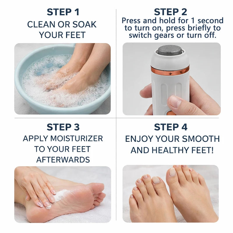 Electric Foot Grinder – Portable Callus & Dry Skin Remover with Dual Speed Modes