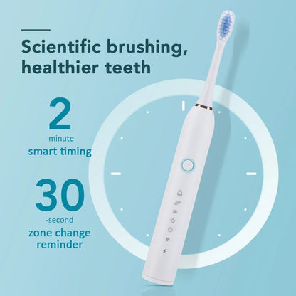 Sonic Electric Toothbrush – USB Rechargeable Waterproof Toothbrush with 6 Cleaning Modes