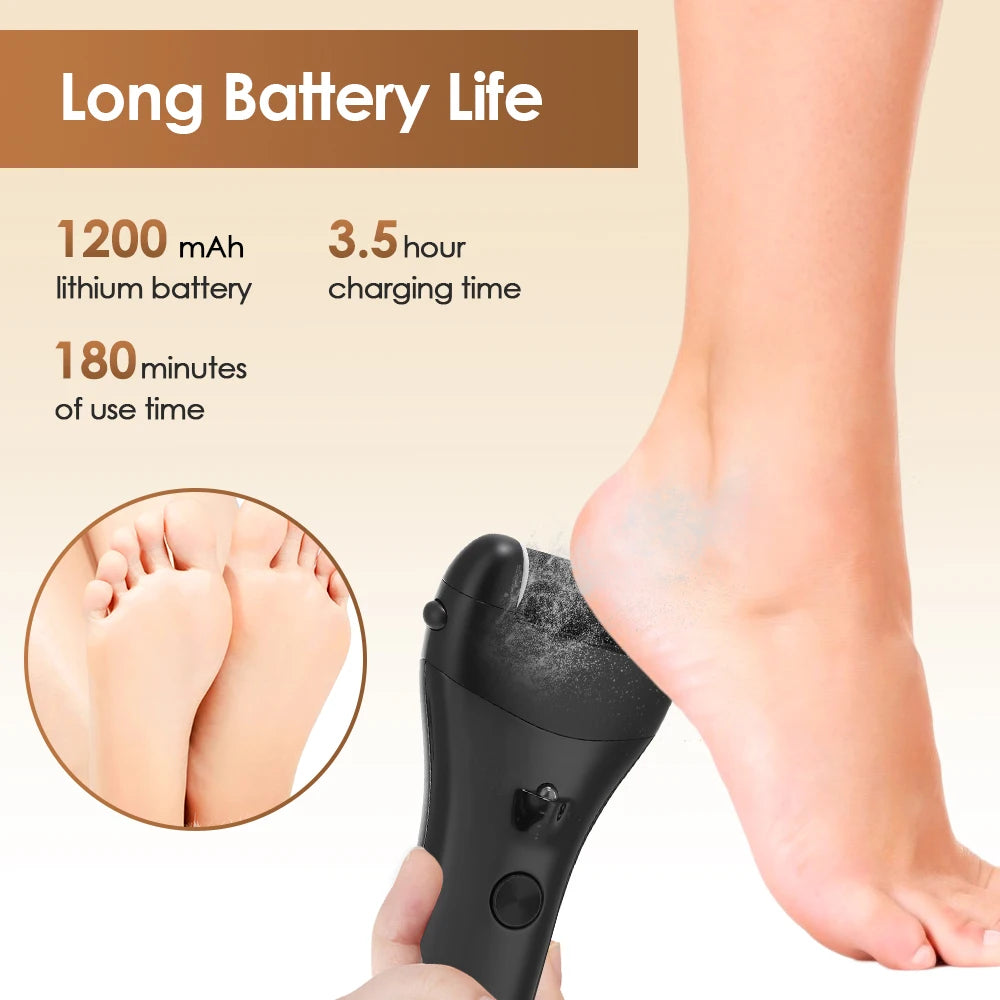 Electric Foot Grinder with Digital Display – Rechargeable Callus Remover with 3 Speed Modes