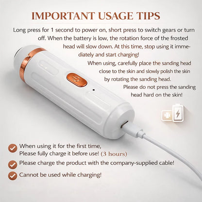 Electric Foot Grinder – Portable Callus & Dry Skin Remover with Dual Speed Modes