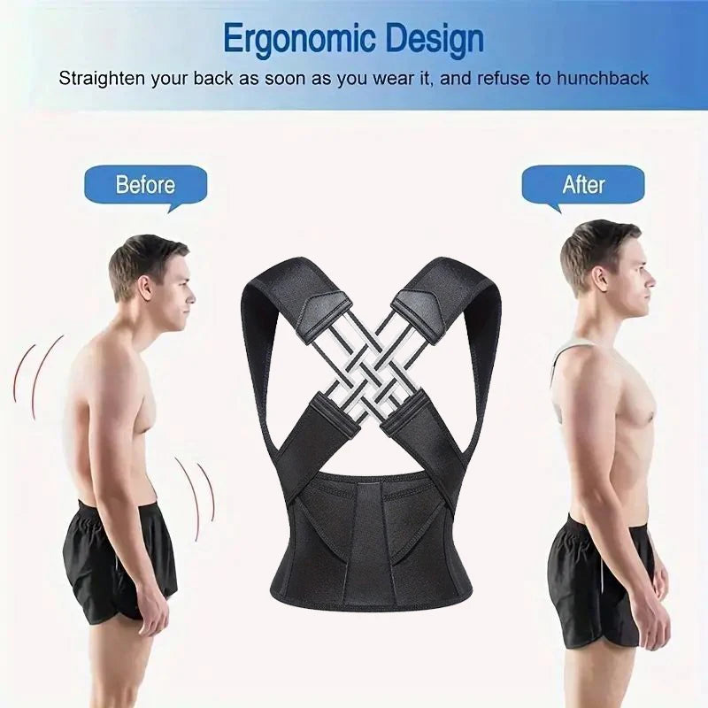 Back Brace Posture Support for Men & Women – Comfortable Shoulder Alignment & Everyday Back Support