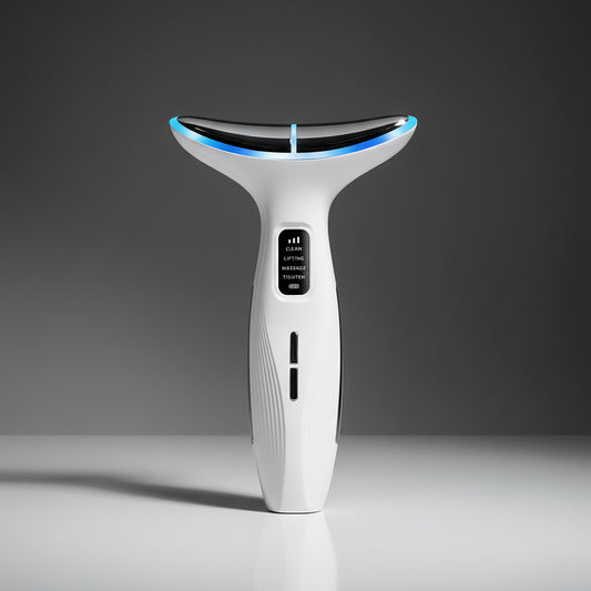 LED Neck Beauty Device – EMS Facial & Neck Massager with Heat and Light Care Modes