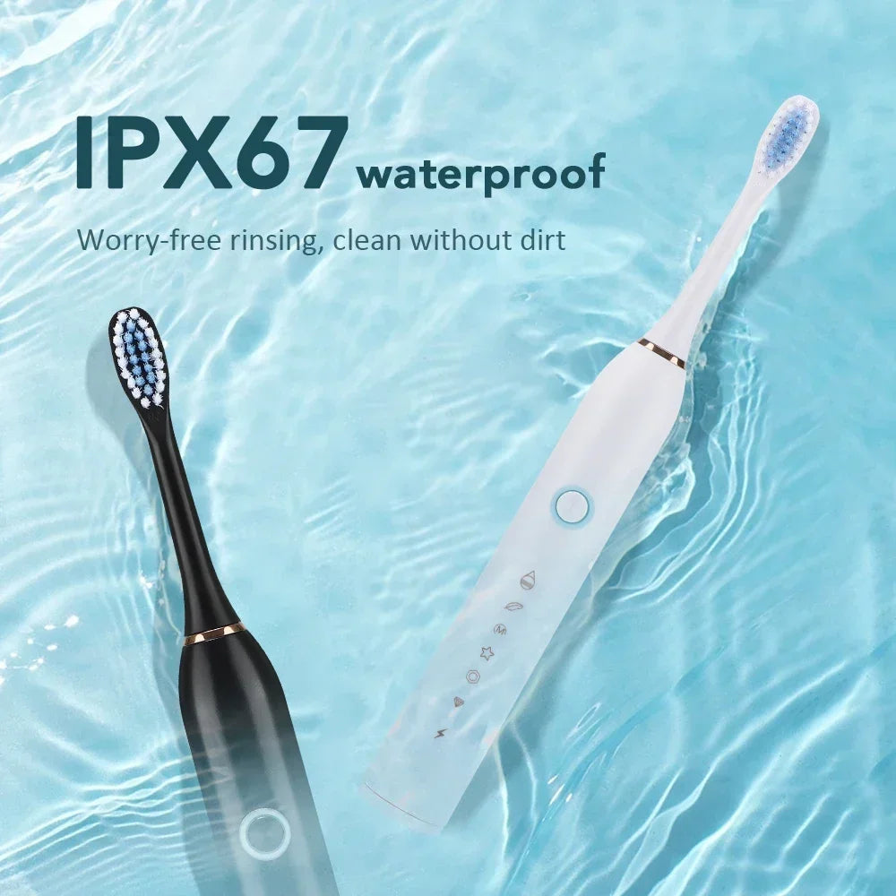 Sonic Electric Toothbrush – USB Rechargeable Waterproof Toothbrush with 6 Cleaning Modes
