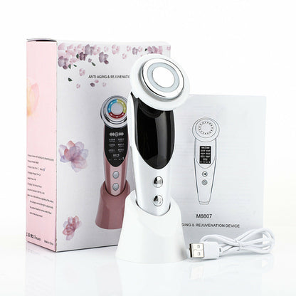 Facial Massager 7 Function – Microcurrent Skin Care Device with LED Light Therapy