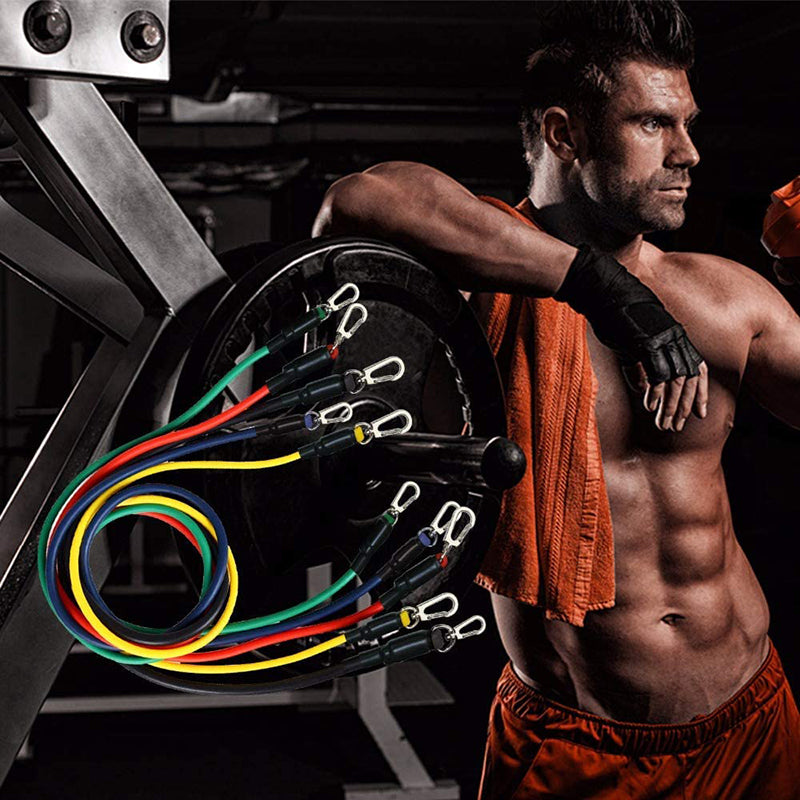 Resistance Bands Set 11 Pcs – Adjustable Fitness Training Bands for Home Gym & Full Body Workouts