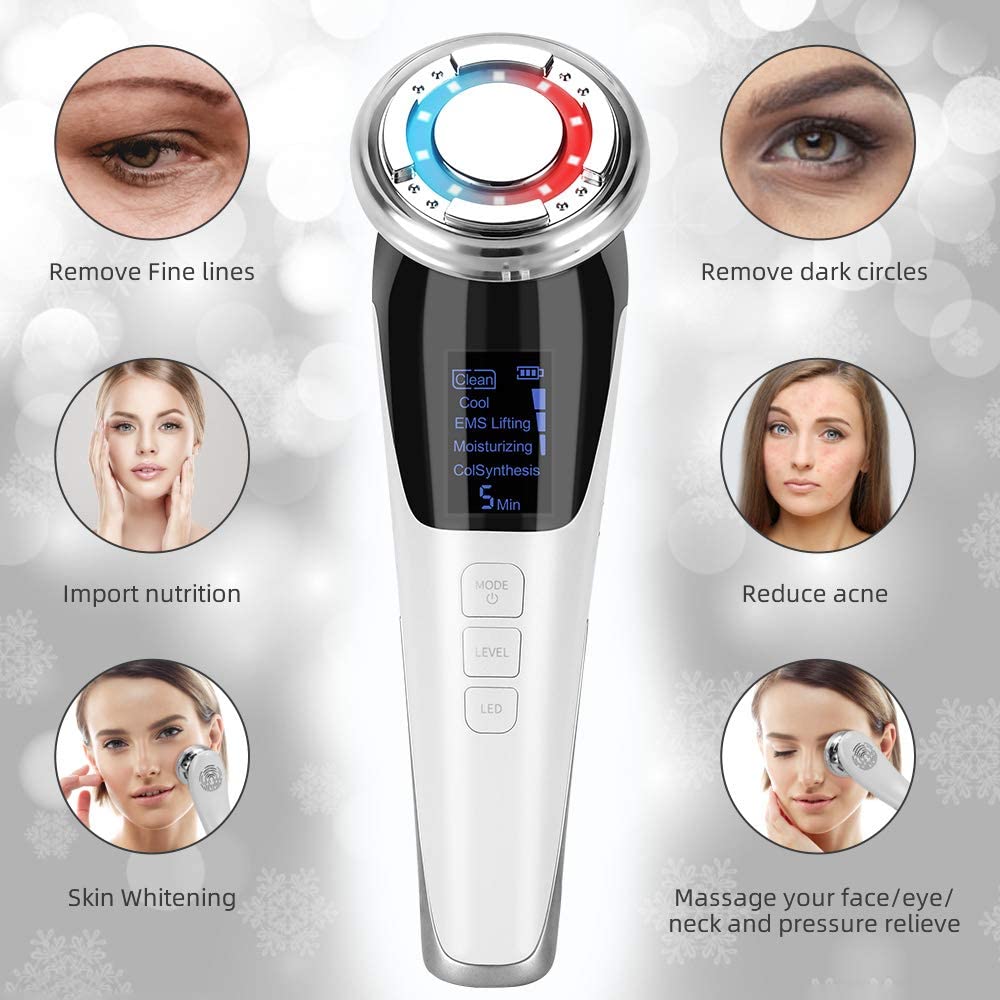 EMS Ultrasonic Facial Massager – Skin Care Device with Hot & Cold Modes