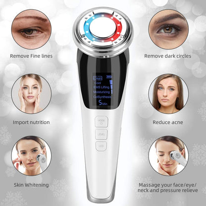 EMS Ultrasonic Facial Massager – Skin Care Device with Hot & Cold Modes