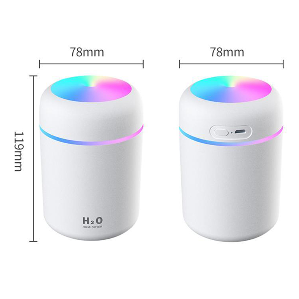 Portable USB Air Humidifier & Aroma Essential Oil Diffuser – Mini Cool Mist Humidifier with LED Night Light for Home, Office & Car