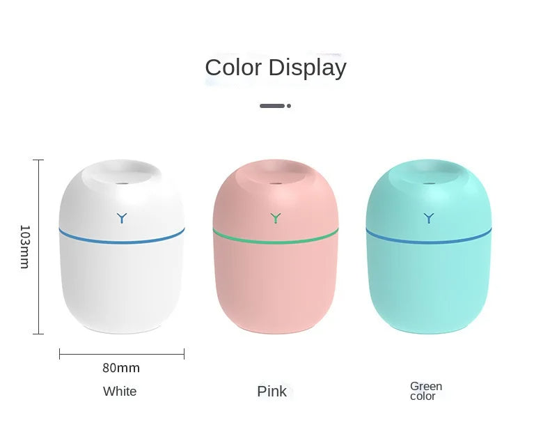 Mini Portable USB Humidifier & Essential Oil Diffuser with LED Night Light – Ultrasonic Cool Mist Aroma Diffuser