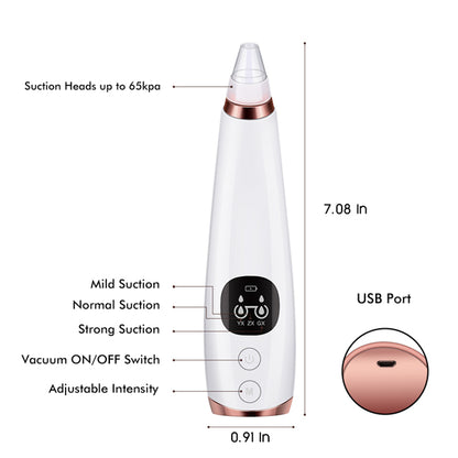 Facial Pore Cleaner – Vacuum Blackhead Remover with 5 Interchangeable Heads