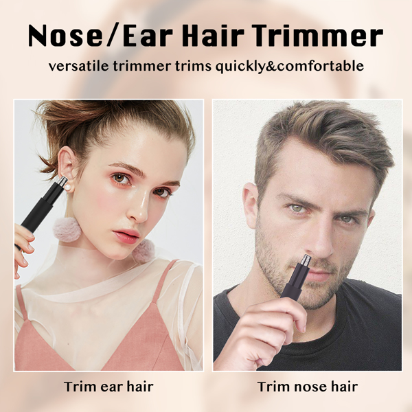 Waterproof Precision Nose & Ear Hair Trimmer – Rechargeable Painless Grooming Tool for Men & Women