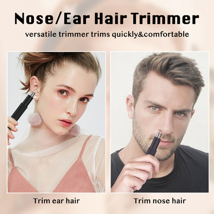 Waterproof Precision Nose & Ear Hair Trimmer – Rechargeable Painless Grooming Tool for Men & Women