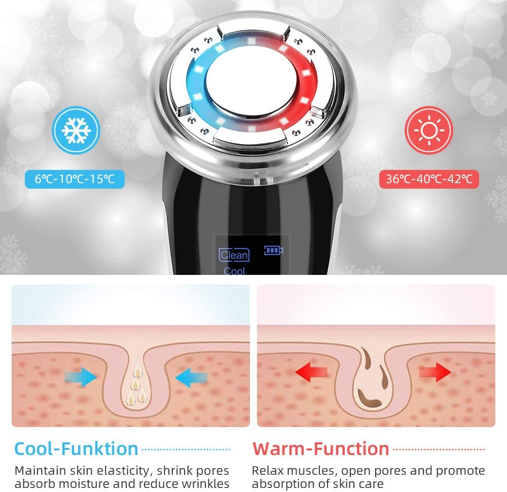 EMS Ultrasonic Facial Massager – Skin Care Device with Hot & Cold Modes
