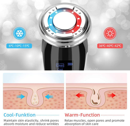 EMS Ultrasonic Facial Massager – Skin Care Device with Hot & Cold Modes