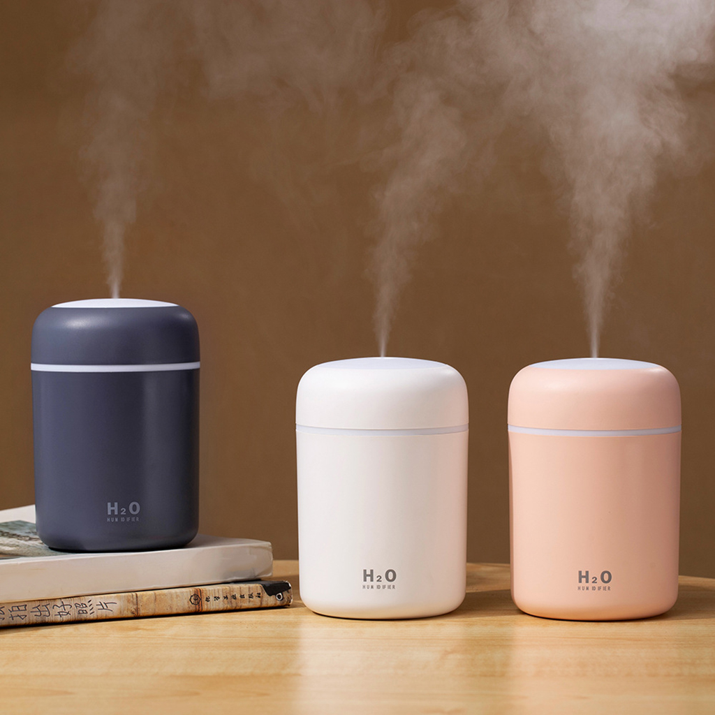Portable USB Air Humidifier & Aroma Essential Oil Diffuser – Mini Cool Mist Humidifier with LED Night Light for Home, Office & Car