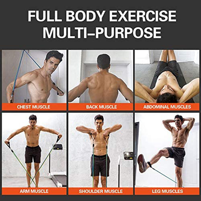 Resistance Bands Set 11 Pcs – Adjustable Fitness Training Bands for Home Gym & Full Body Workouts