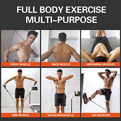 Resistance Bands Set 11 Pcs – Adjustable Fitness Training Bands for Home Gym & Full Body Workouts