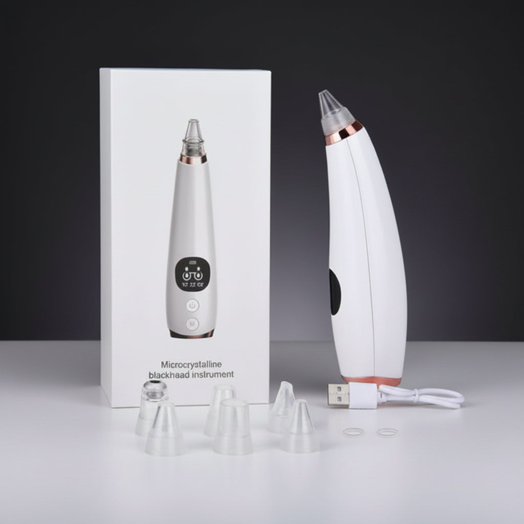 Facial Pore Cleaner – Vacuum Blackhead Remover with 5 Interchangeable Heads