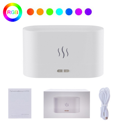 Colorful Flame Air Humidifier – USB Aroma Diffuser with LED Flame Effect