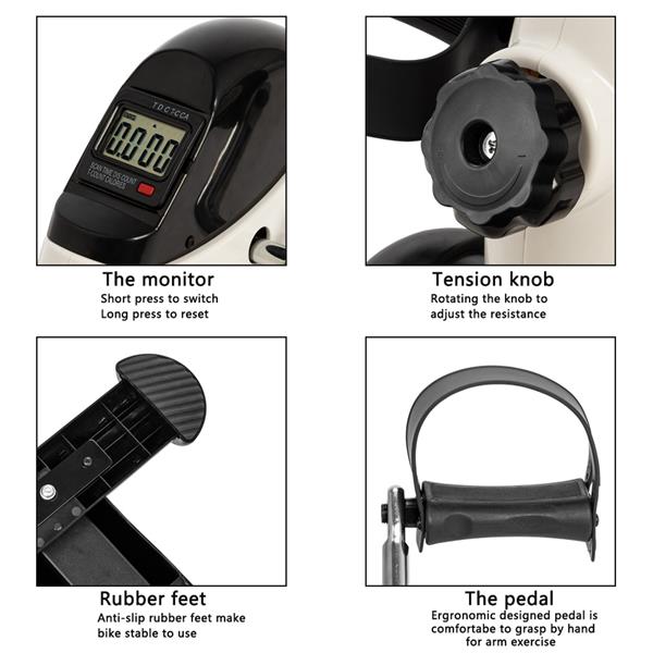 Portable Mini Exercise Bike with LCD Display – Hands & Feet Pedal Trainer for Home Use