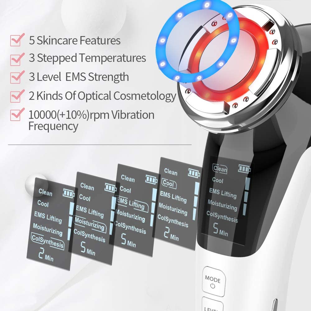 EMS Ultrasonic Facial Massager – Skin Care Device with Hot & Cold Modes
