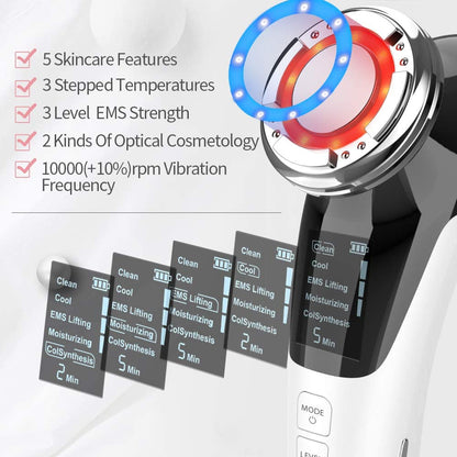 EMS Ultrasonic Facial Massager – Skin Care Device with Hot & Cold Modes