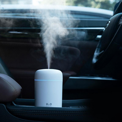 Portable USB Air Humidifier & Aroma Essential Oil Diffuser – Mini Cool Mist Humidifier with LED Night Light for Home, Office & Car