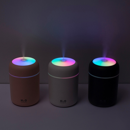 Portable USB Air Humidifier & Aroma Essential Oil Diffuser – Mini Cool Mist Humidifier with LED Night Light for Home, Office & Car