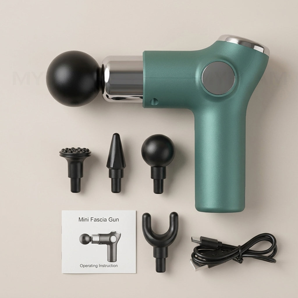 Mini Deep Tissue Massage Gun – 32 Speed Portable Muscle Massager with LED Display & 4 Massage Heads enhanced 2