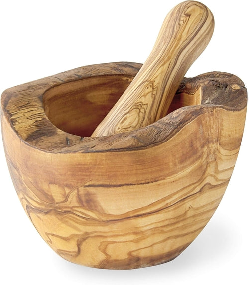 Handcrafted Olive Wood Mortar & Pestle – Rustic Herb and Spice Grinding Set